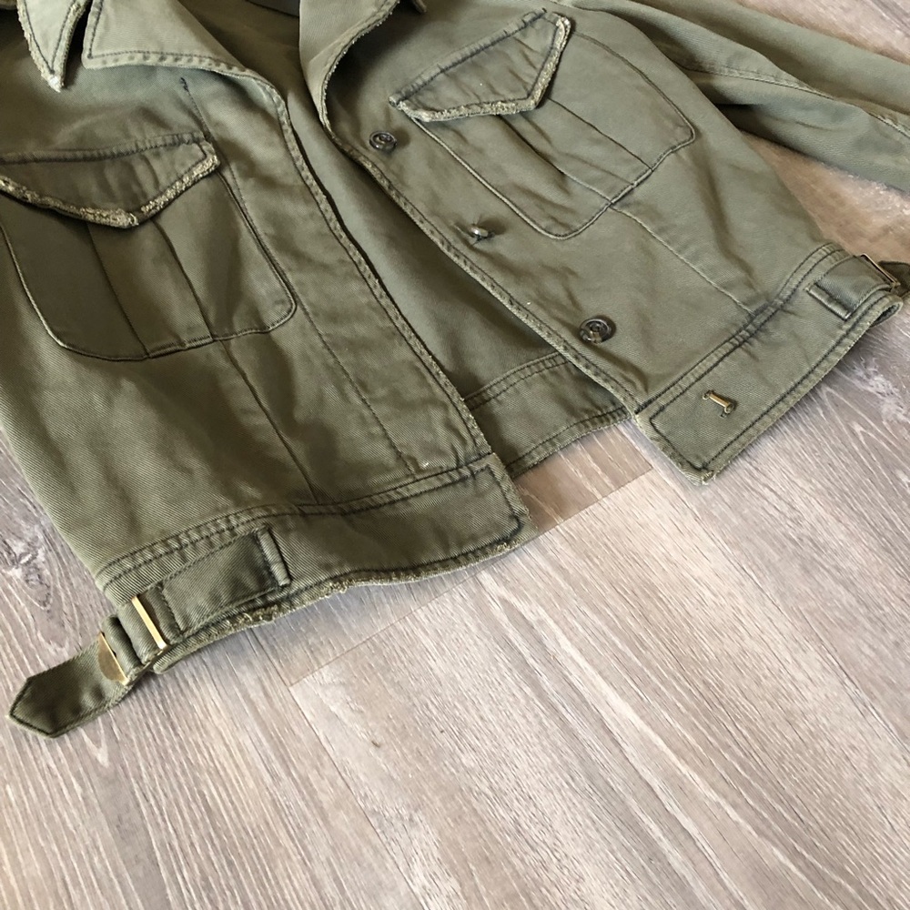 Evereve Peyton Jensen Cadet Jacket in Army Green Women's Small $138 - Picture 12 of 14